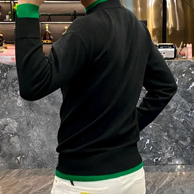 Men's Casual Sweater Long Sleeve Pullovers Fashion Crew Neck Sweatshirt