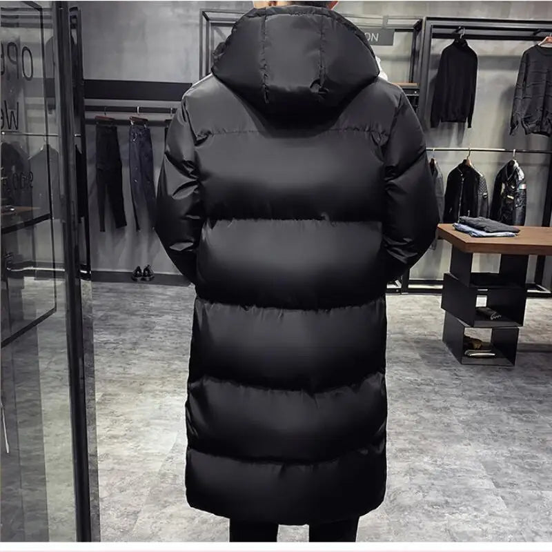 Men Winter Parka Hooded Casual Long Down Cotton Jacket
