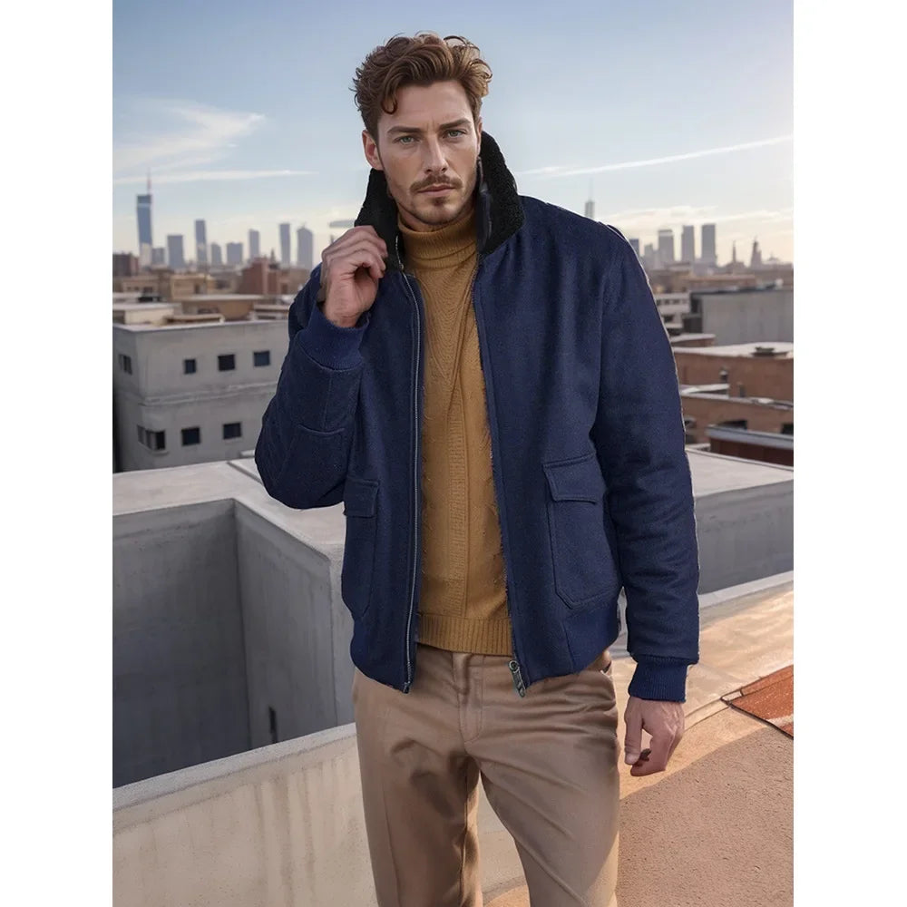 European Winter Men's Marvelous Zippered Pocket Jacket for Men