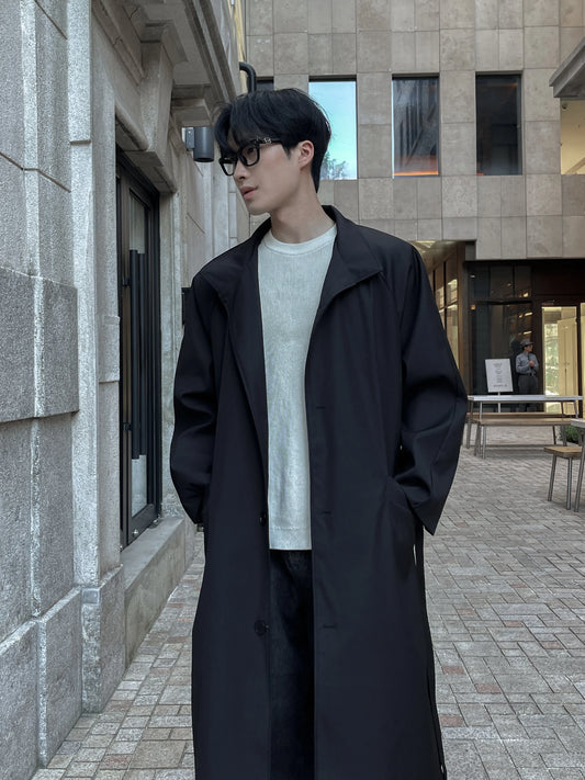 New Men's Mid-length Windbreaker Collar Lengthened Over The Knee. High-quality Men's Windproof Jacket up to 5 XL