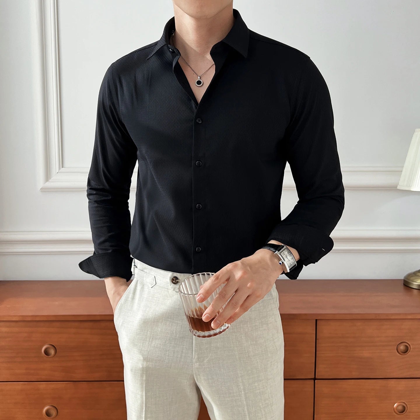 2025 Autumn New Arrival Men's Long - Sleeve Business Casual Shirt