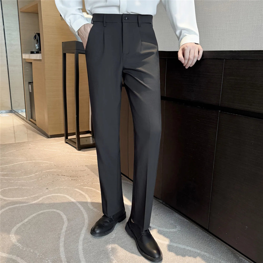 Men's Casual Elastic Business Social Suit Pants