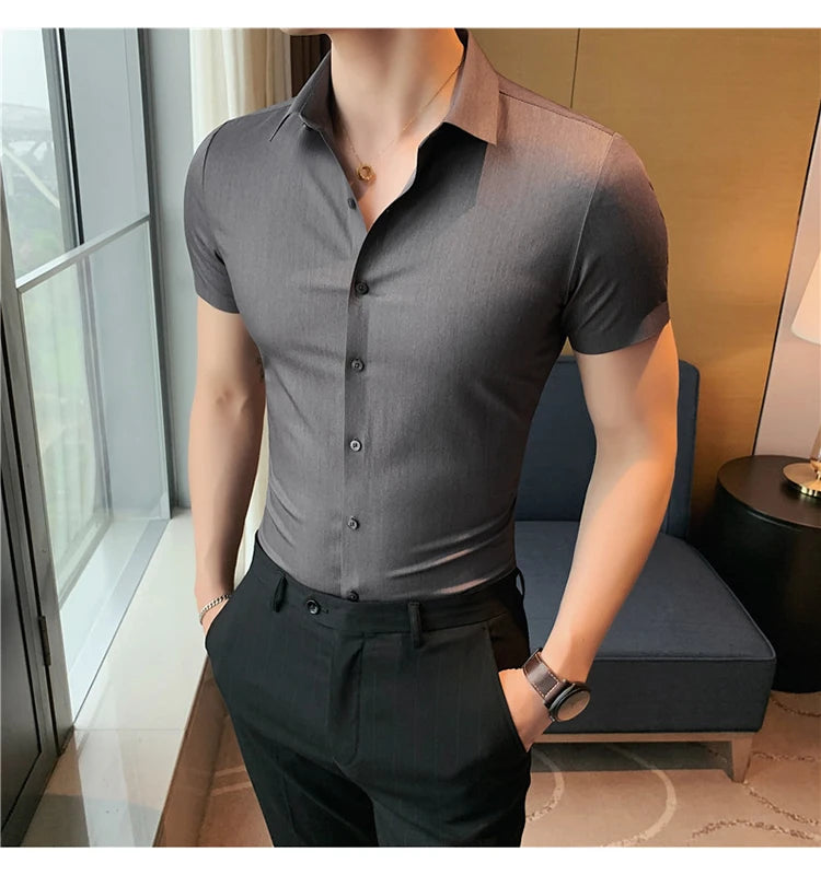 Latest 2025 Men's Short Sleeved Casual Business shirt