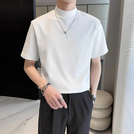 Men's Solid Turtleneck Slim Fit T shirt