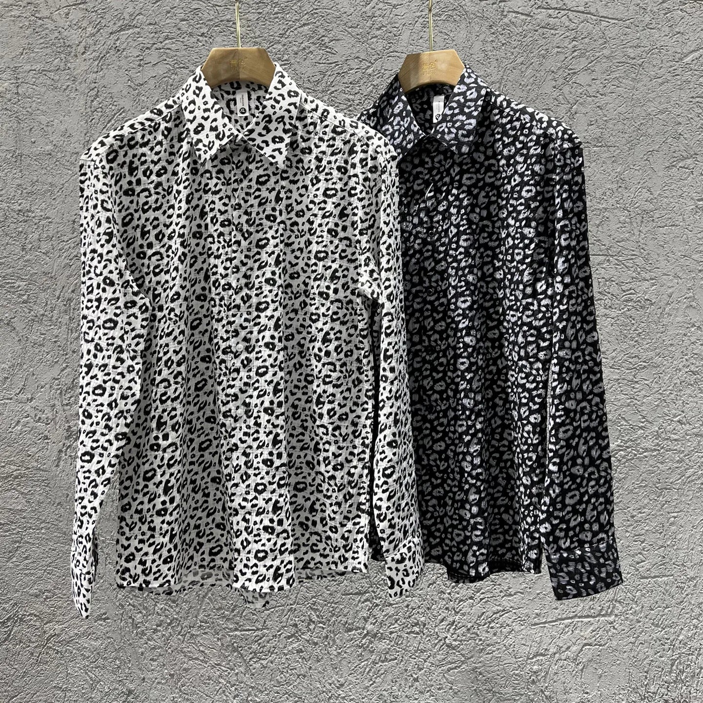 Men's Long-sleeved Floral Shirt with High-quality