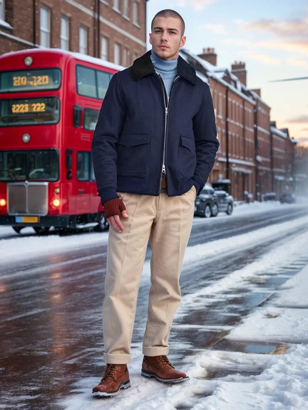 European Winter Men's Marvelous Zippered Pocket Jacket for Men