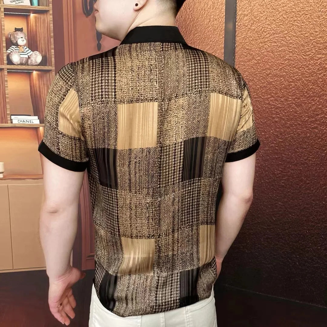 Men's Slim Fit Handsome Business Casual Short Sleeve Shirt