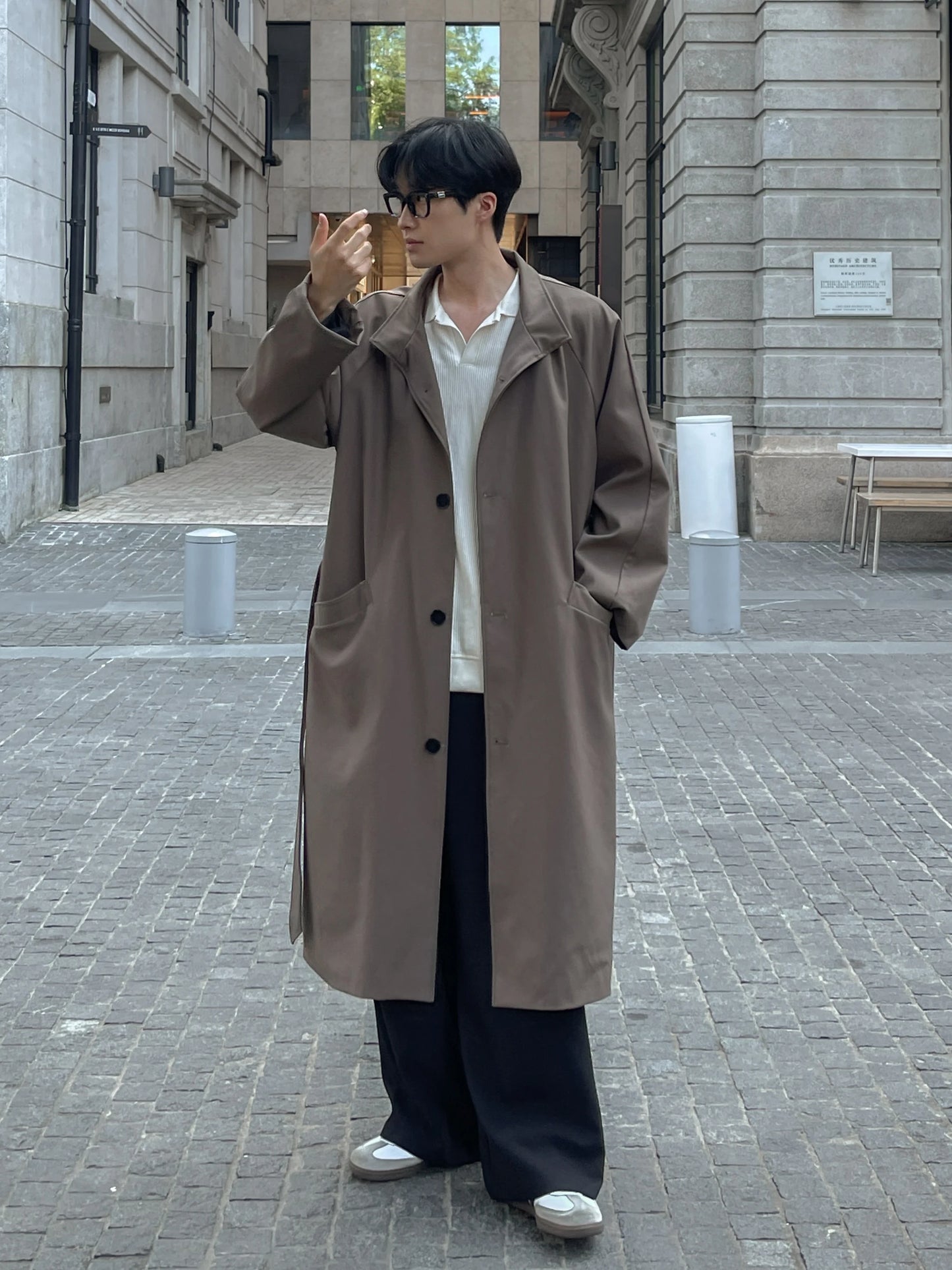 New Men's Mid-length Windbreaker Collar Lengthened Over The Knee. High-quality Men's Windproof Jacket up to 5 XL