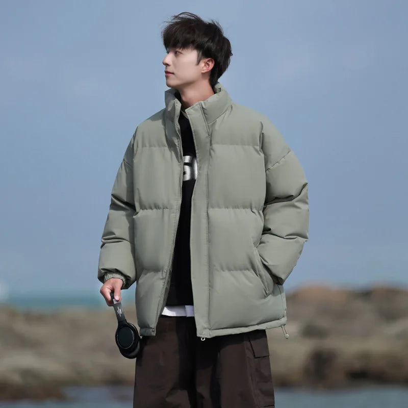Winter 2025 New Fashion Coats. Men's unique Basic Stand Collar Loose Down Quilted Jackets