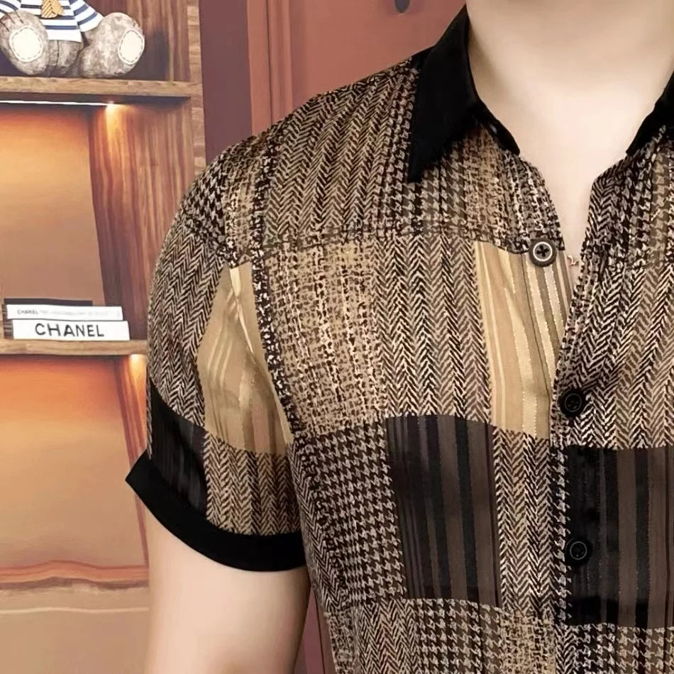 Men's Slim Fit Handsome Business Casual Short Sleeve Shirt