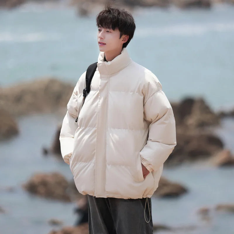 Winter 2025 New Fashion Coats. Men's unique Basic Stand Collar Loose Down Quilted Jackets