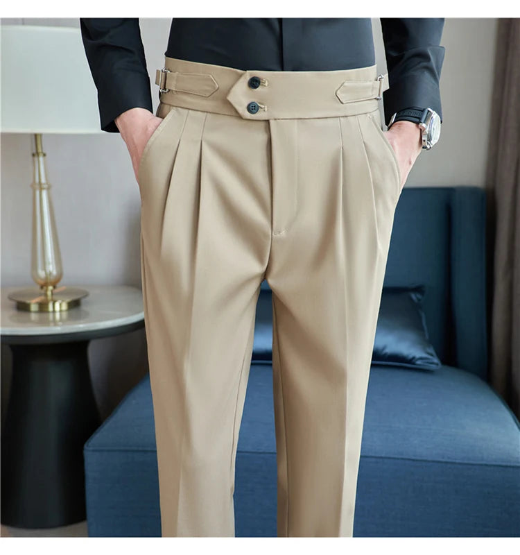 Men's New British Style High Waist Trousers