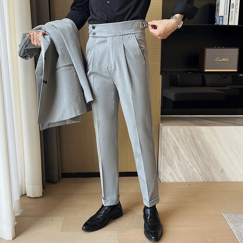 Men's Slim-Fit High Waist Pants