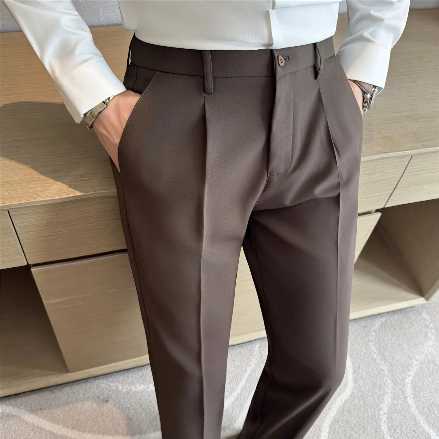 Men's Casual Elastic Business Social Suit Pants