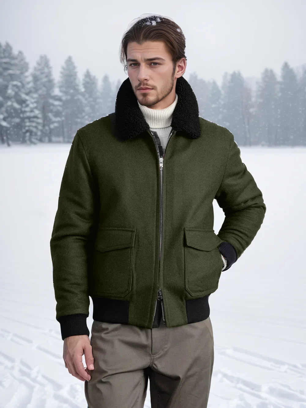 European Winter Men's Marvelous Zippered Pocket Jacket for Men