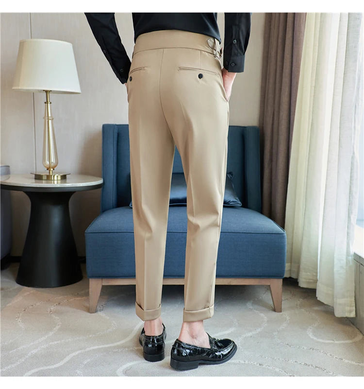Men's New British Style High Waist Trousers