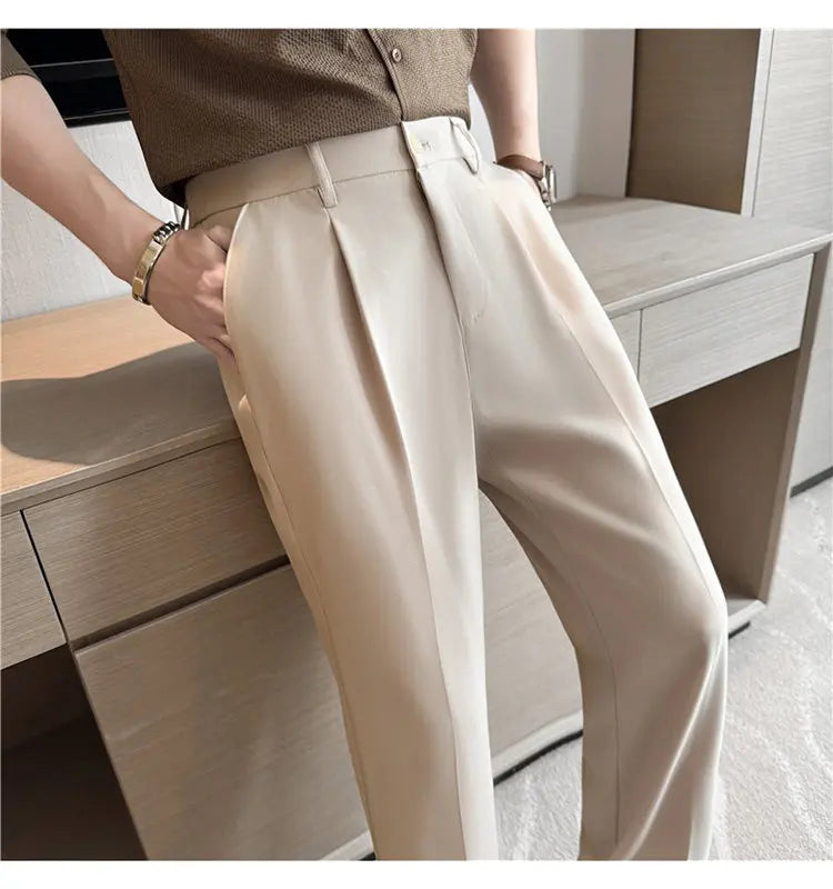 Men's Casual Elastic Business Social Suit Pants