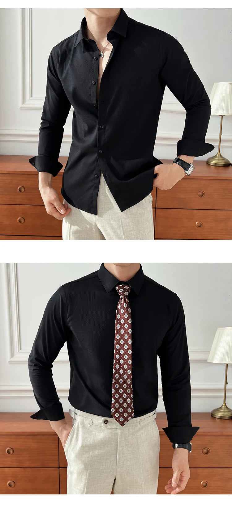 2025 Autumn New Arrival Men's Long - Sleeve Business Casual Shirt