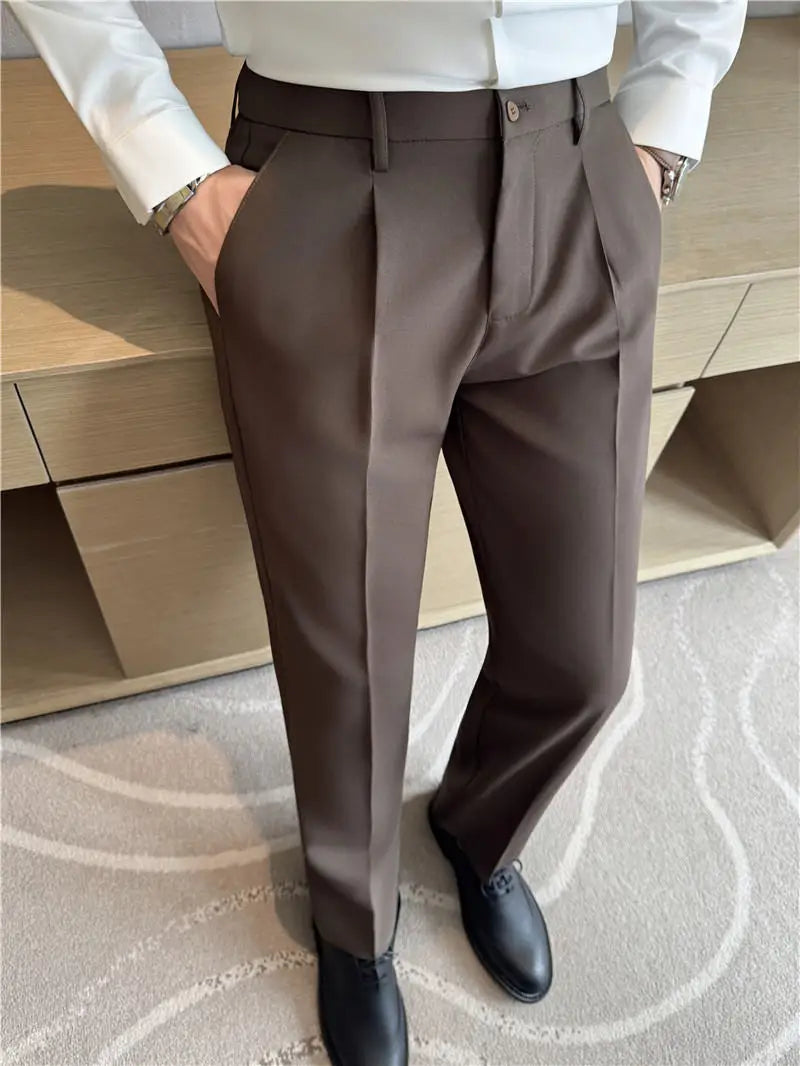 Men'S Casual Pants Elastic Business Suit Pants .It is worn in Office or Wedding Functions