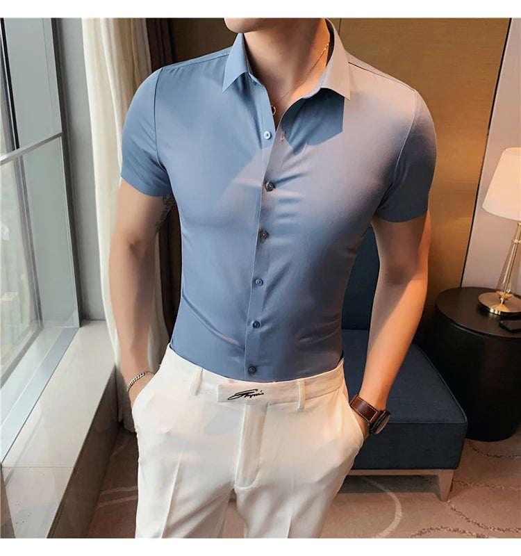 Latest 2025 Men's Short Sleeved Casual Business shirt