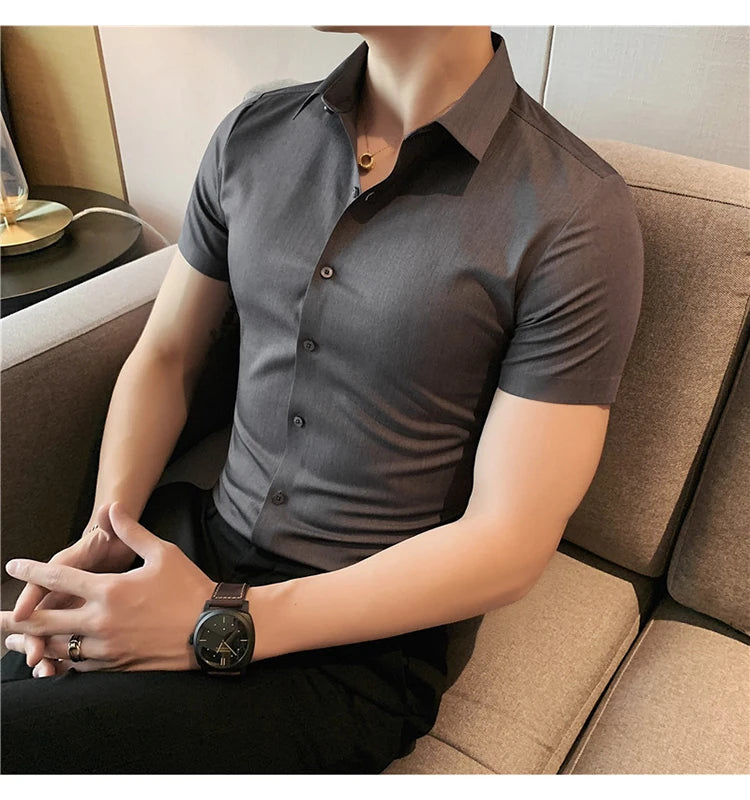 Latest 2025 Men's Short Sleeved Casual Business shirt