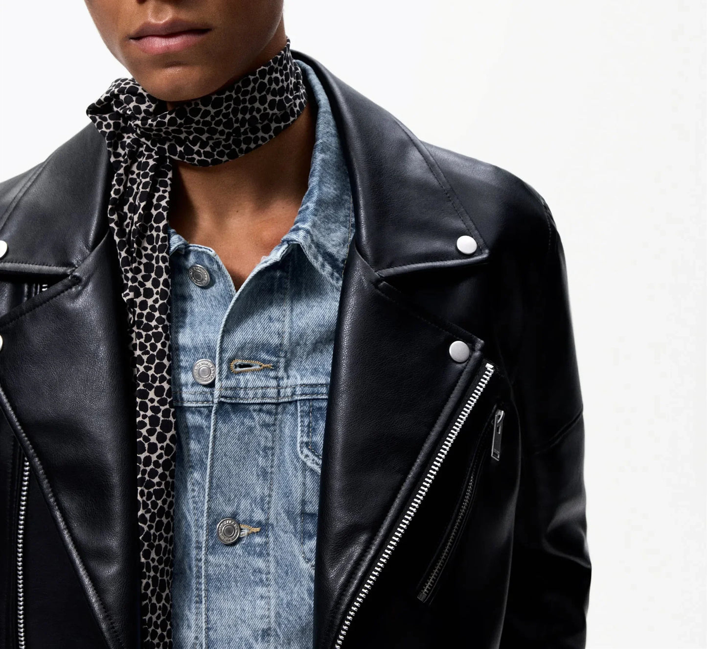 Men's Fashionable Zipper Leather Biker Jacket