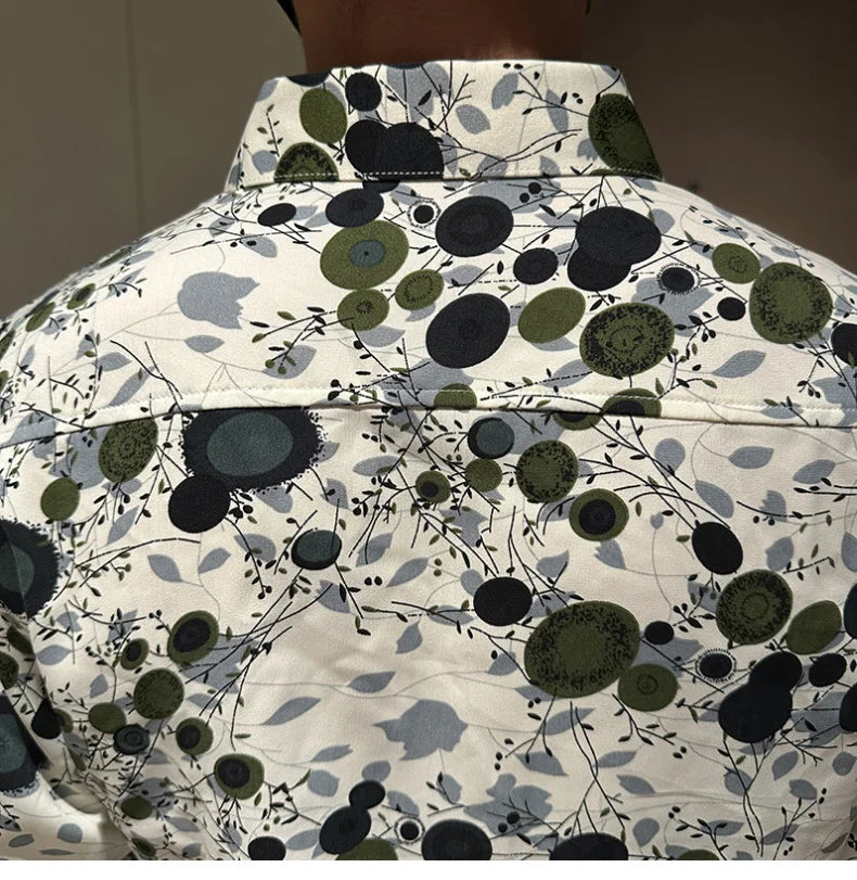 Hot Selling Long Sleeve Flower Shirt for Men