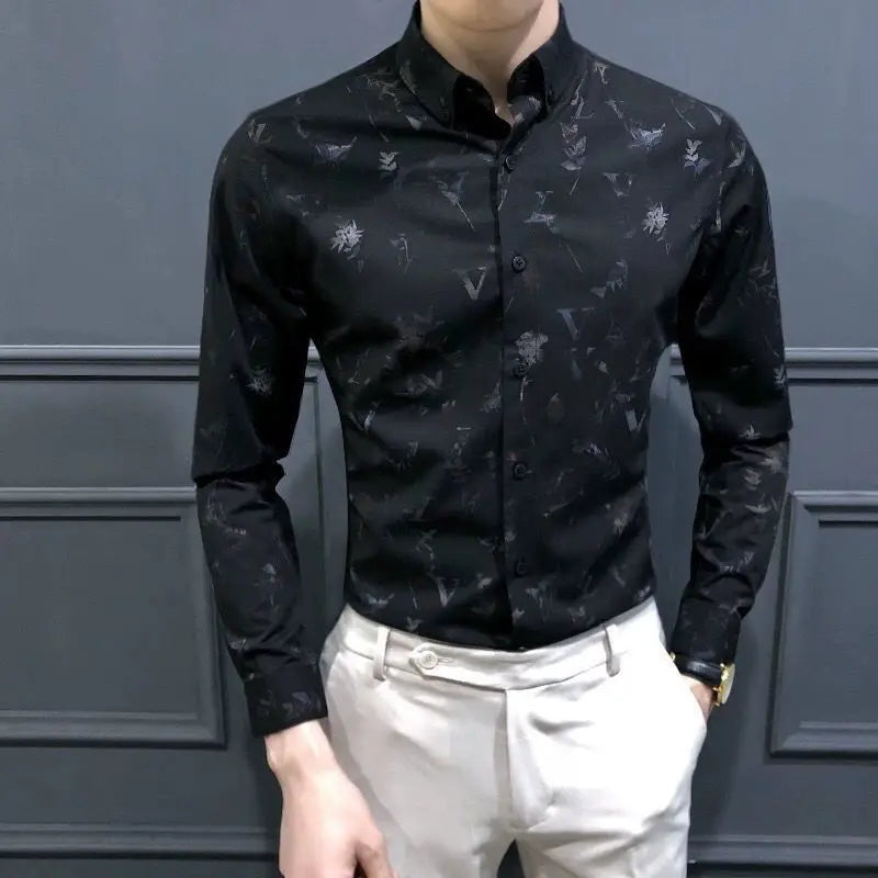 Men latest Long Sleeved Floral Shirt