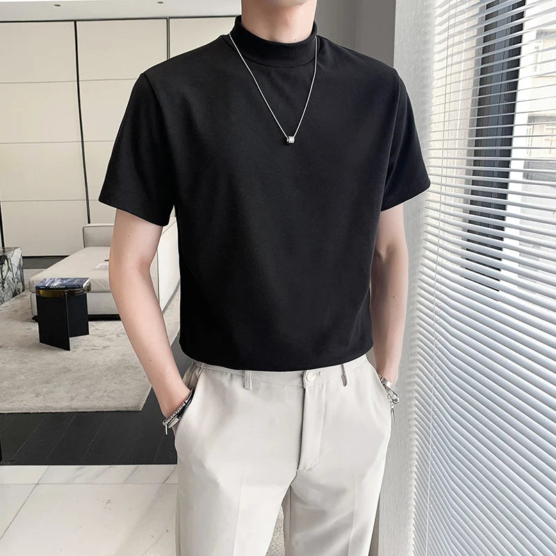Men's Solid Turtleneck Slim Fit T shirt