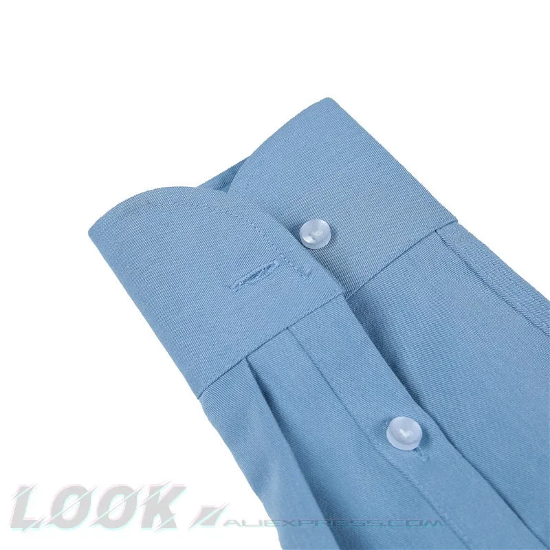 Men's Italian Collar Shirt, Wrinkle-free, Fashionable, Slim-fit