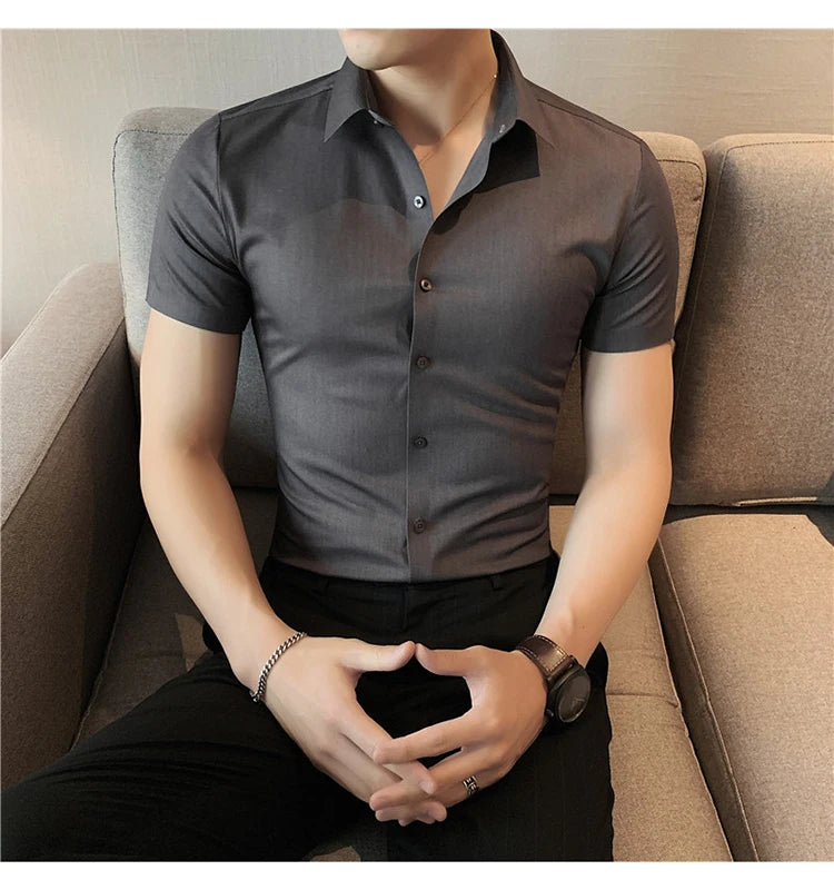 Latest 2025 Men's Short Sleeved Casual Business shirt