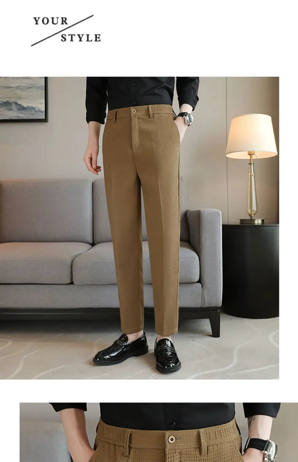 Smart Casual Men Buisness Solid Color Suit Pants Streetwear Fashion