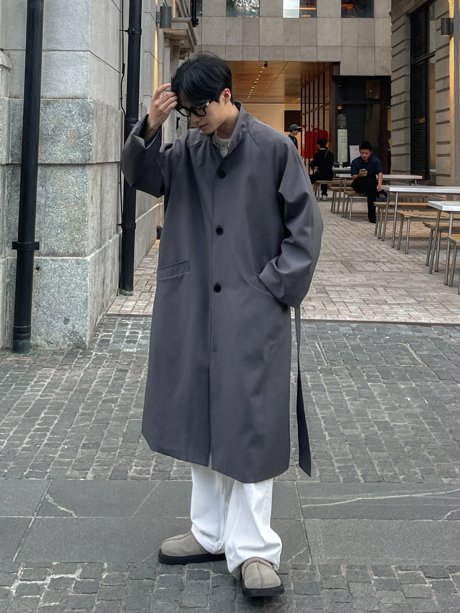 New Men's Mid-length Windbreaker Collar Lengthened Over The Knee. High-quality Men's Windproof Jacket up to 5 XL