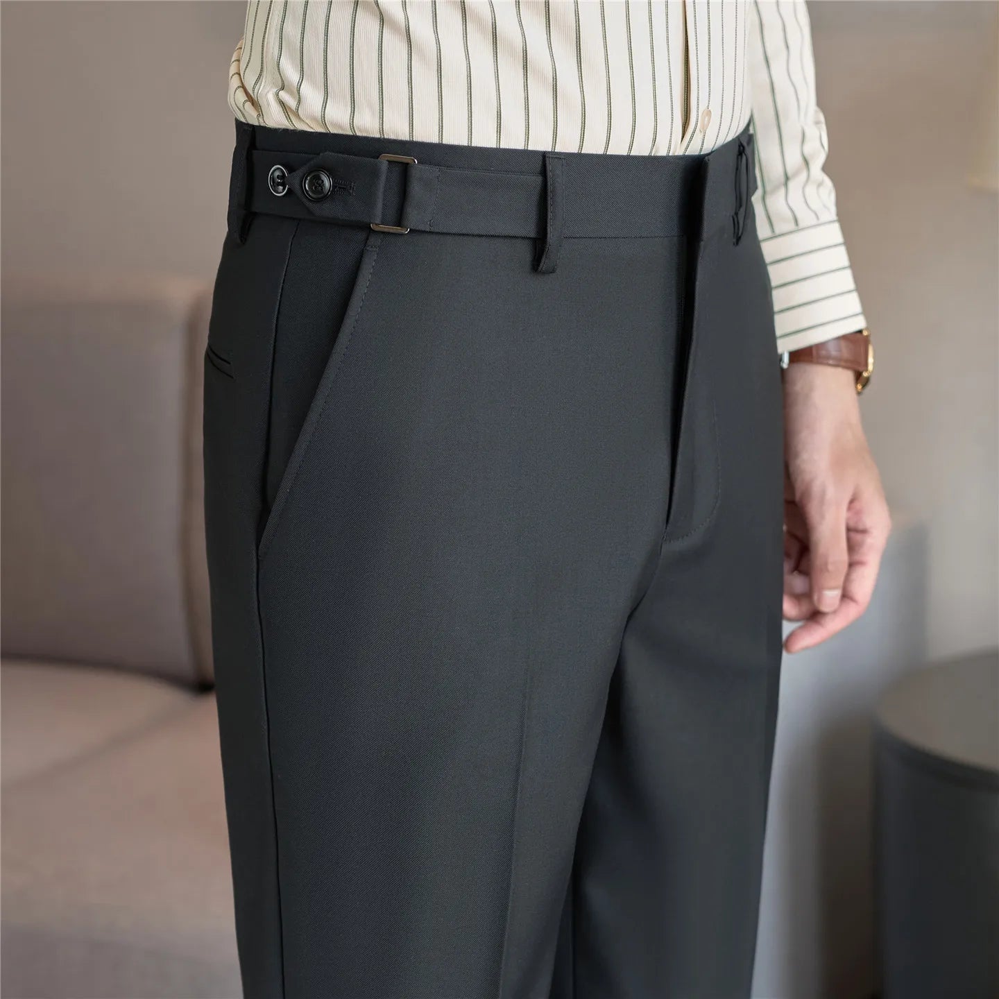 Men's Premium Business style Dress Pants with Flowing Light Texture