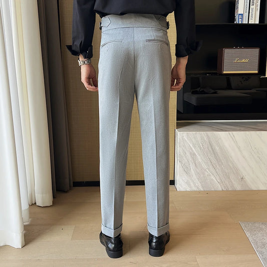 Men's Slim-Fit High Waist Pants