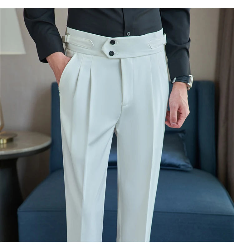 Men's New British Style High Waist Trousers