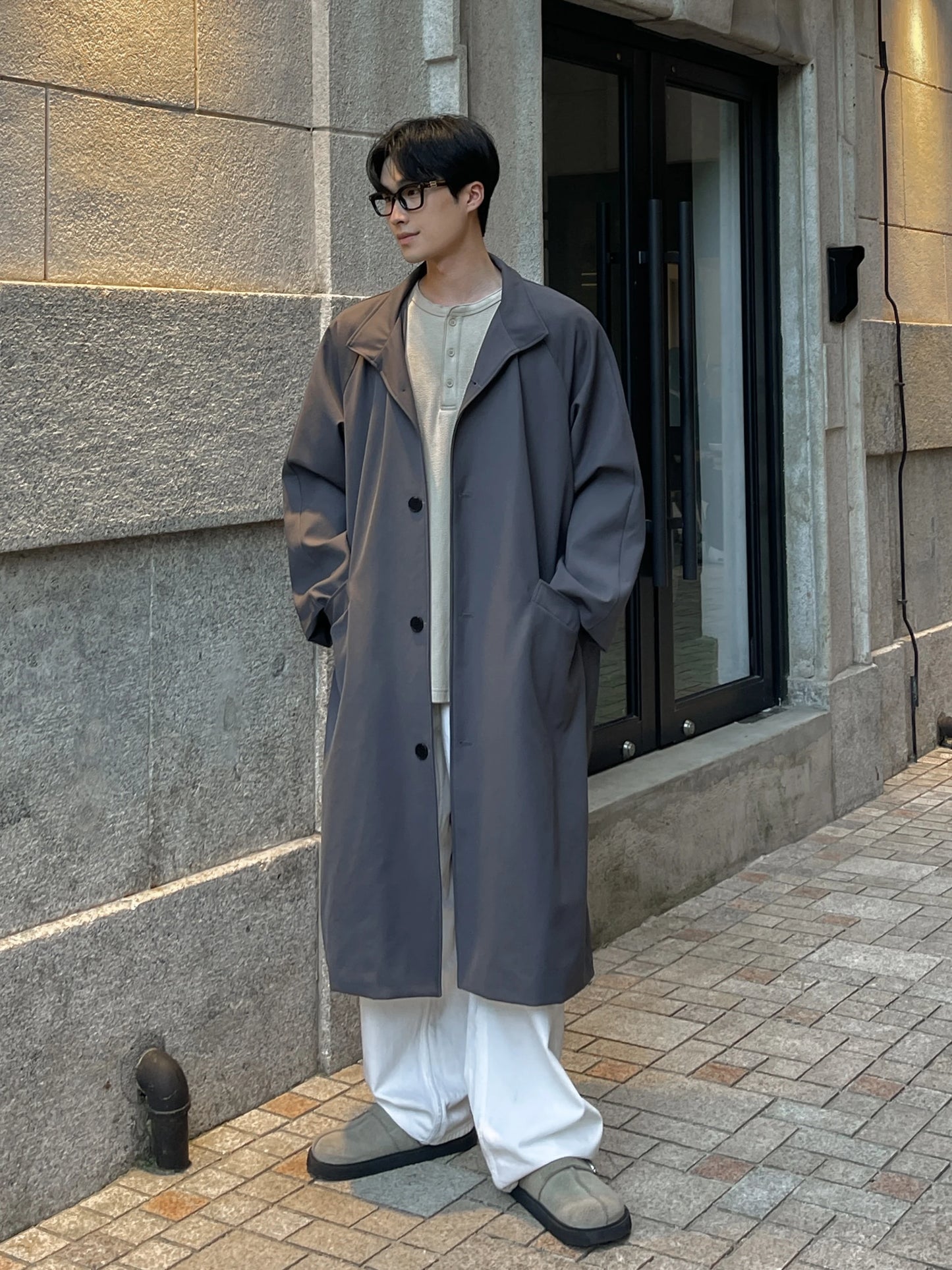 New Men's Mid-length Windbreaker Collar Lengthened Over The Knee. High-quality Men's Windproof Jacket up to 5 XL