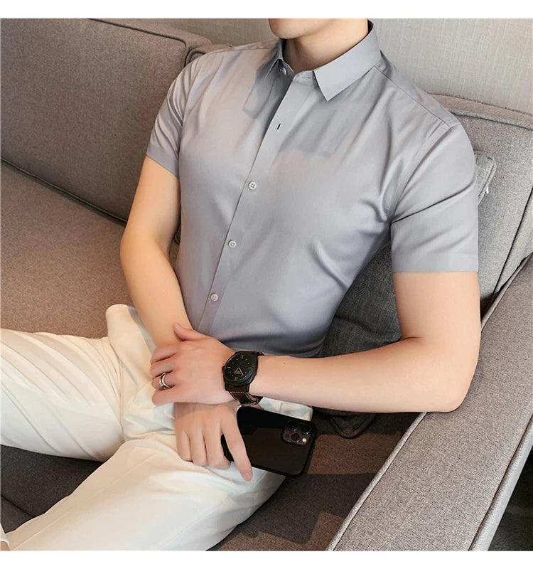 Latest 2025 Men's Short Sleeved Casual Business shirt