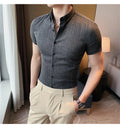 Fashionable British style Short Sleeve Striped Shirt for Men
