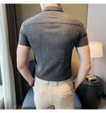 Fashionable British style Short Sleeve Striped Shirt for Men