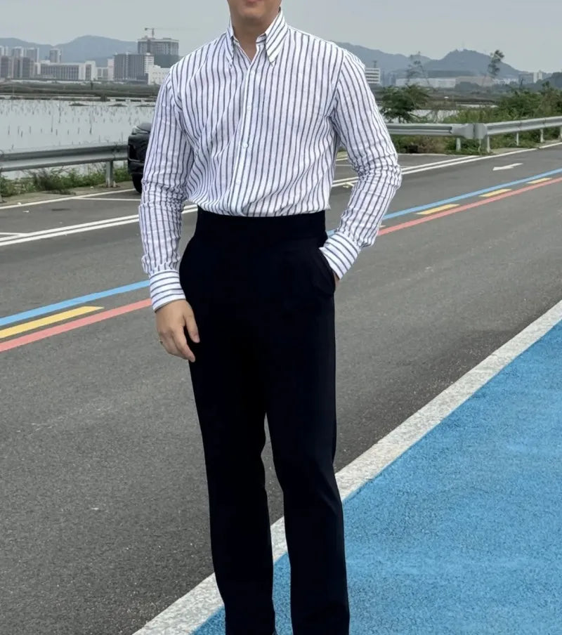 Italian  Cotton Linen Shirt British Style For Men