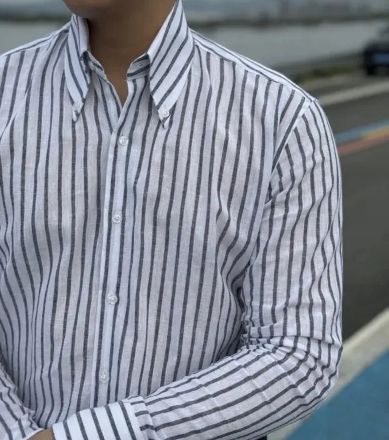 Italian  Cotton Linen Shirt British Style For Men