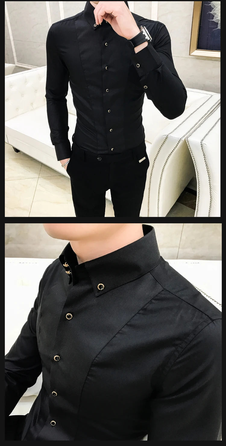 Classy Party Wear Men Long Sleeve Shirt