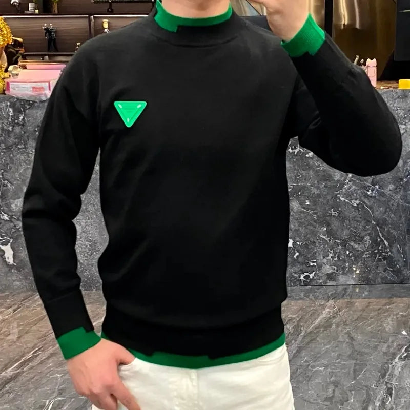 Men's Casual Sweater Long Sleeve Pullovers Fashion Crew Neck Sweatshirt