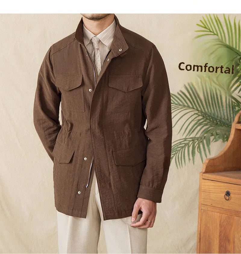 Marvelous Stand Collar Jacket for Men