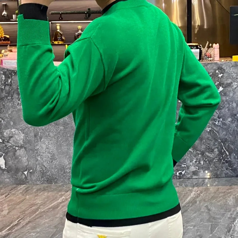 Men's Casual Sweater Long Sleeve Pullovers Fashion Crew Neck Sweatshirt
