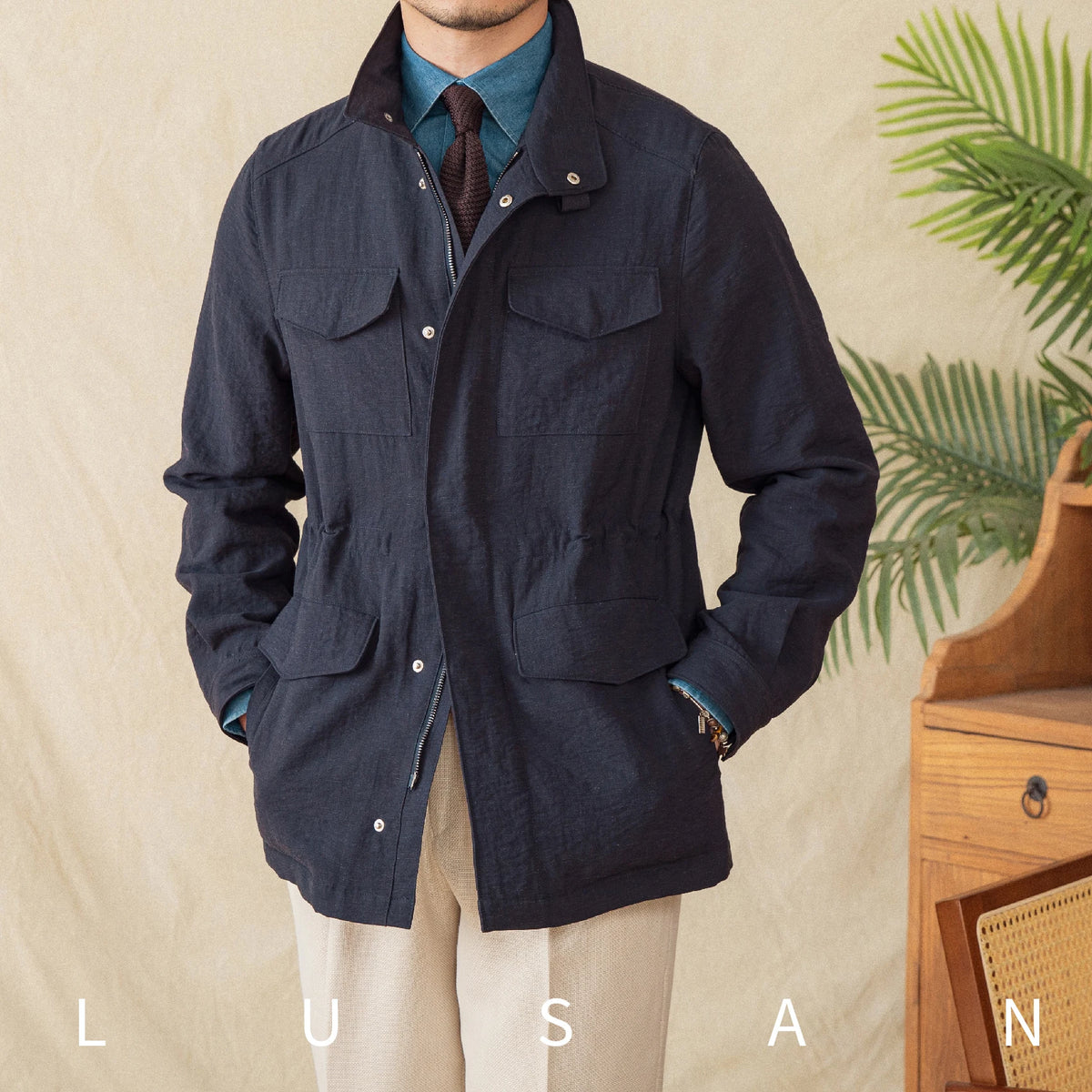 Marvelous Stand Collar Jacket for Men