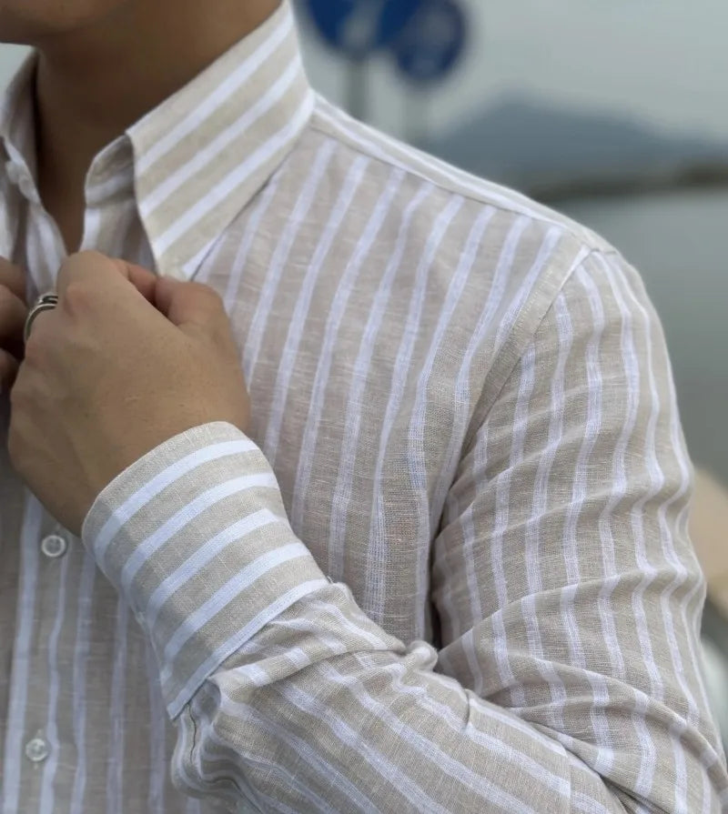 Italian  Cotton Linen Shirt British Style For Men