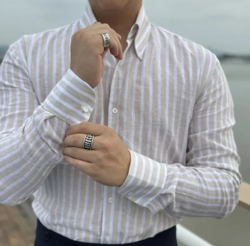 Italian  Cotton Linen Shirt British Style For Men