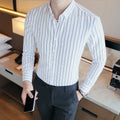 Hot Selling Business Striped Long Sleeve Shirt for  Men